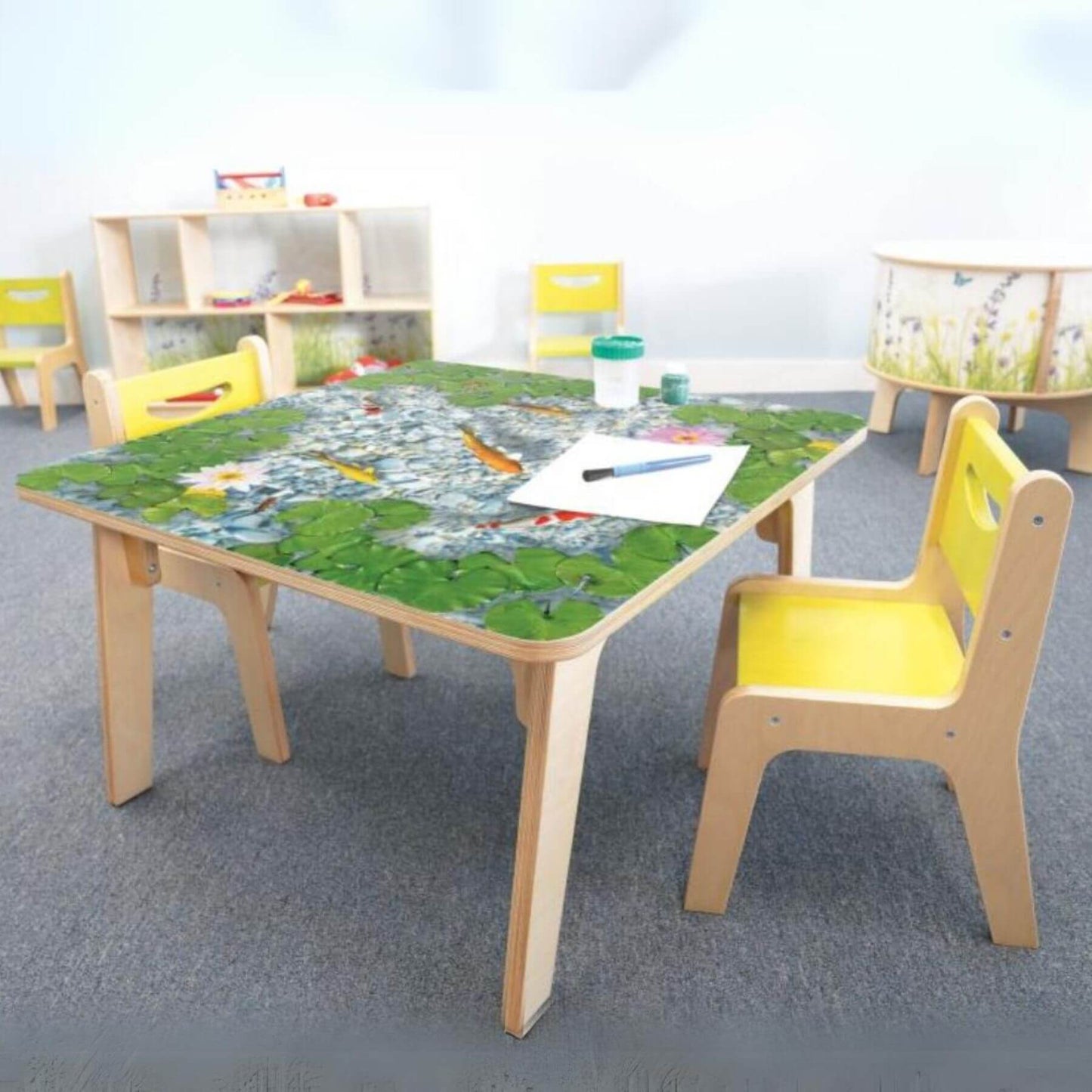 Whitney Brothers Nature View Pond Table 20"H with Two Chairs