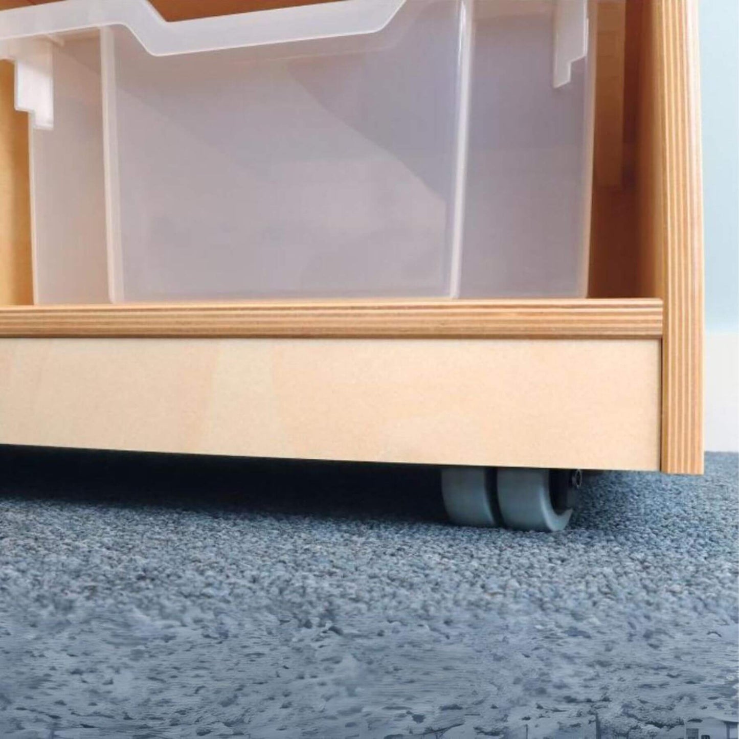 Corner of Whitney Brothers Nine Tray Mobile Storage Cabinet