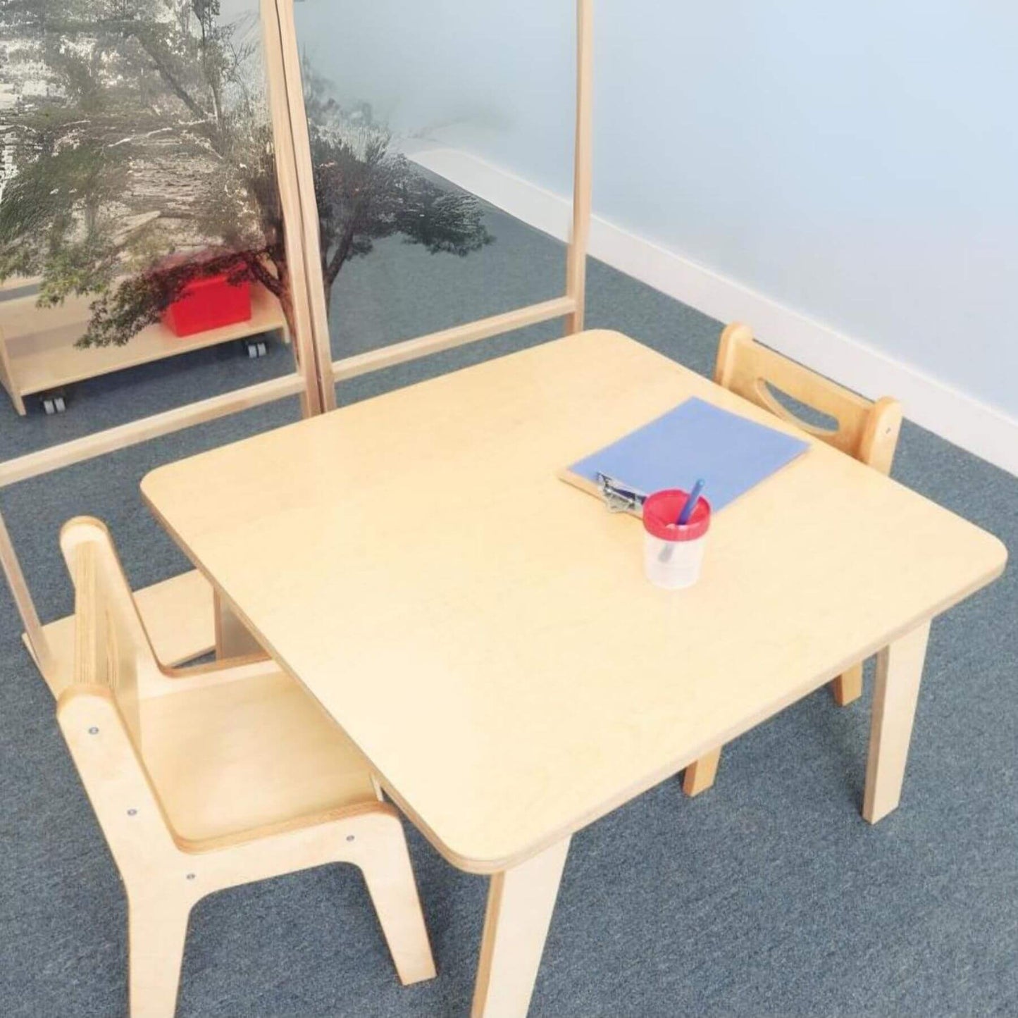 Whitney Brothers Whitney Plus Square Table 22H w/ Two Chairs