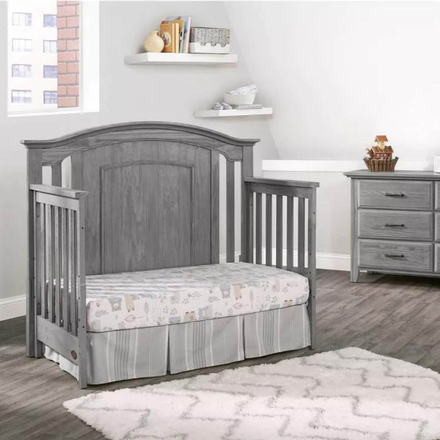 Oxford Baby Willowbrook 4-in-1 Convertible Crib | Graphite Gray