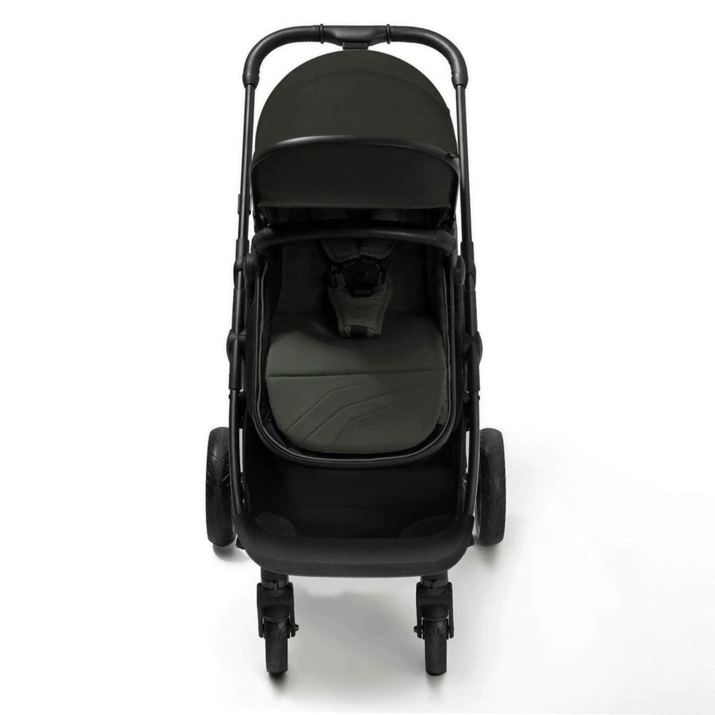Front View of Mompush Wiz 2-in-1 Convertible Baby Stroller Forest