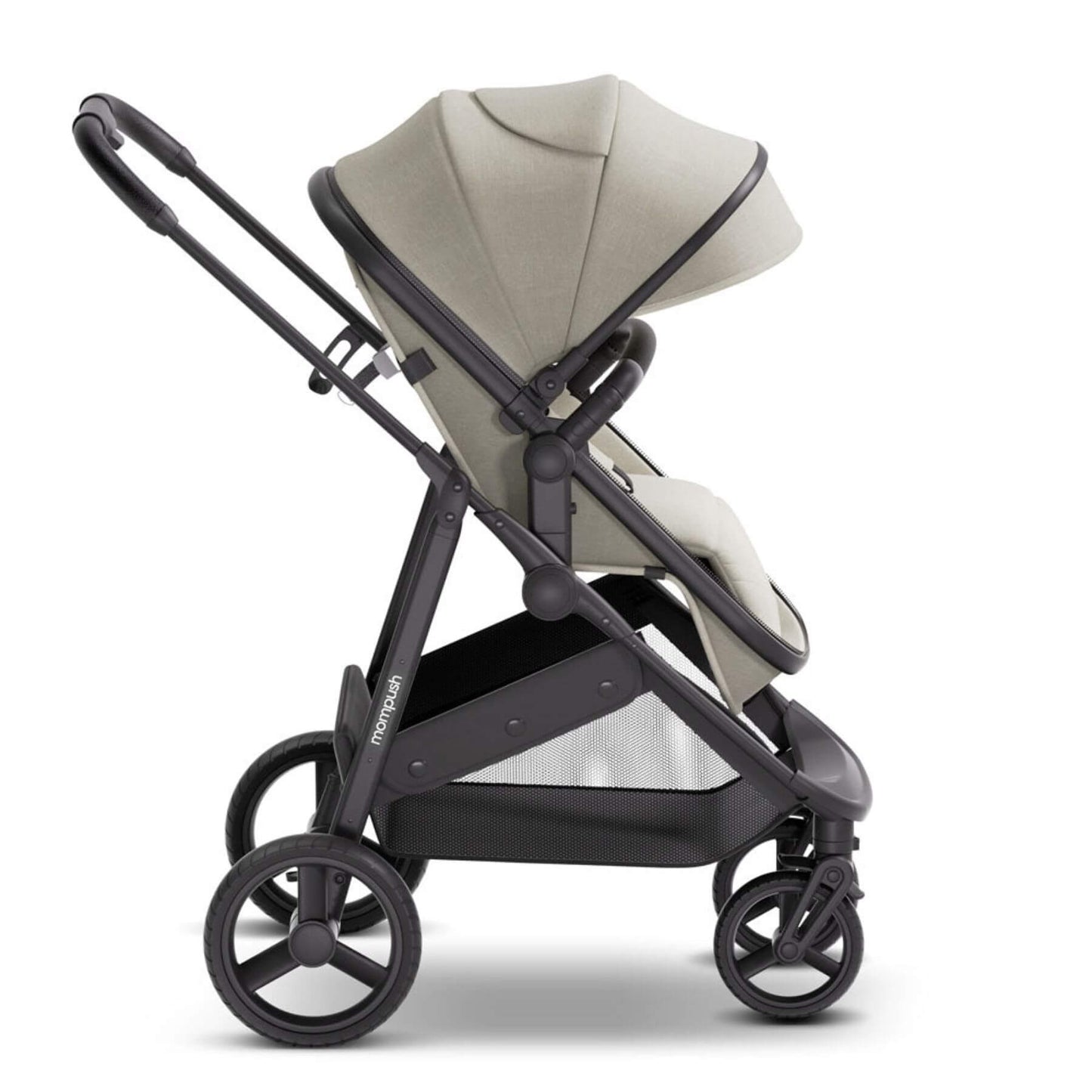 Side View of Mompush Wiz 2-in-1 Convertible Baby Stroller Khaki