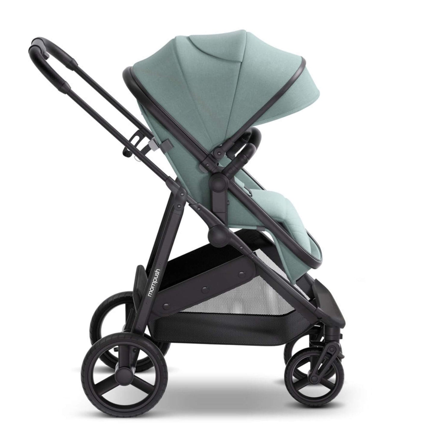 Side View of Mompush Wiz 2-in-1 Convertible Baby Stroller Khaki Sage