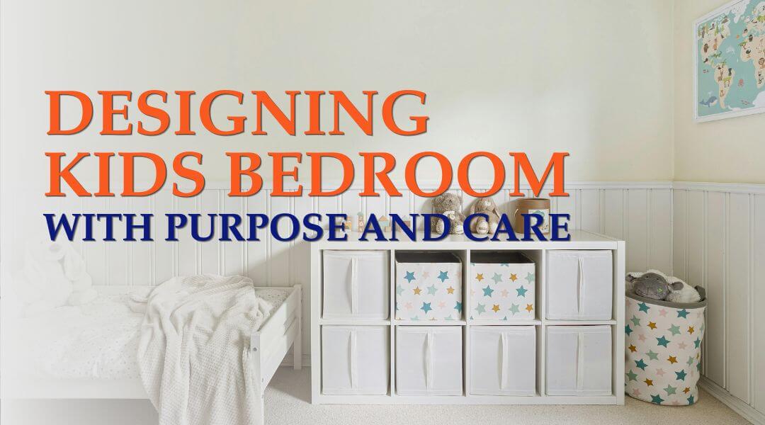 white bed and storage unit in a bedroom