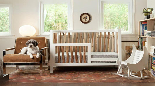 Milk Street Baby Branch Crib and Crescent Baby Rocker