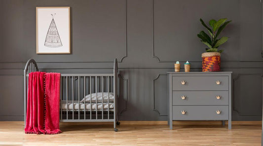 Crib + Dresser Gray