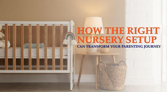 wooden crib in a nursery room