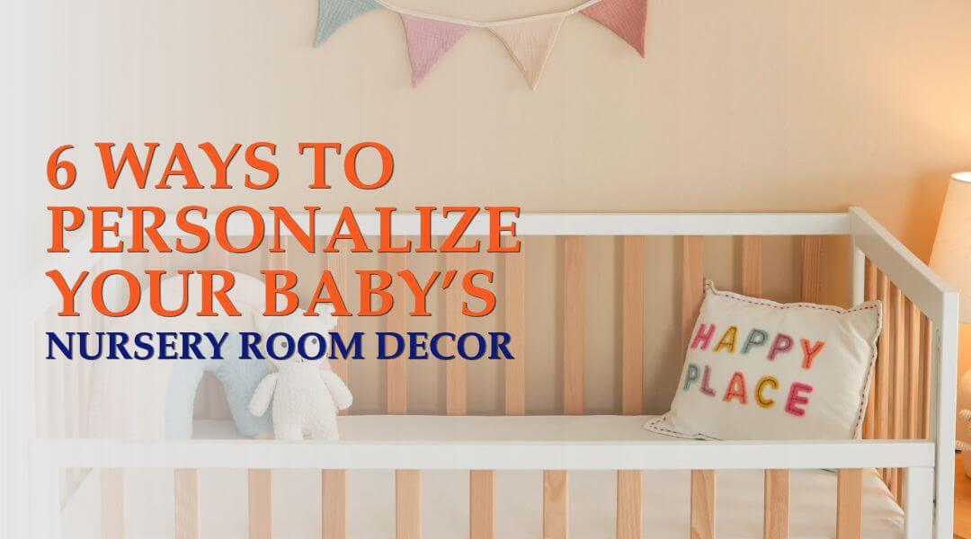 wooden crib in a nursery room