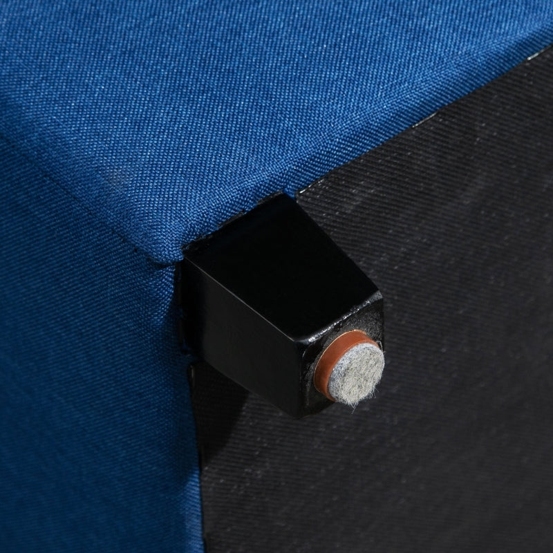 HOMCOM Tufted Ottoman | Blue Fabric Footrest Stool with Anti-Slip Pads