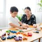 Mom w/ Boy Playing at PlanToys 100 Counting Cubes - Unit Plus