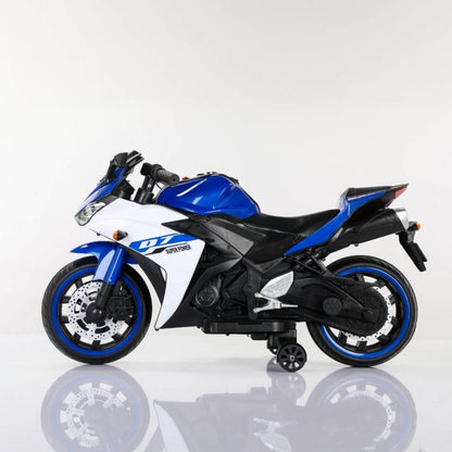 Tamco 12 V Kids Toys Electric Motorcycle with Training Wheels - Blue