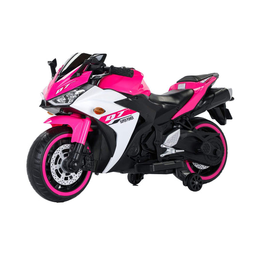 Tamco 12 V Kids Toys Electric Motorcycle with Training Wheels - Pink