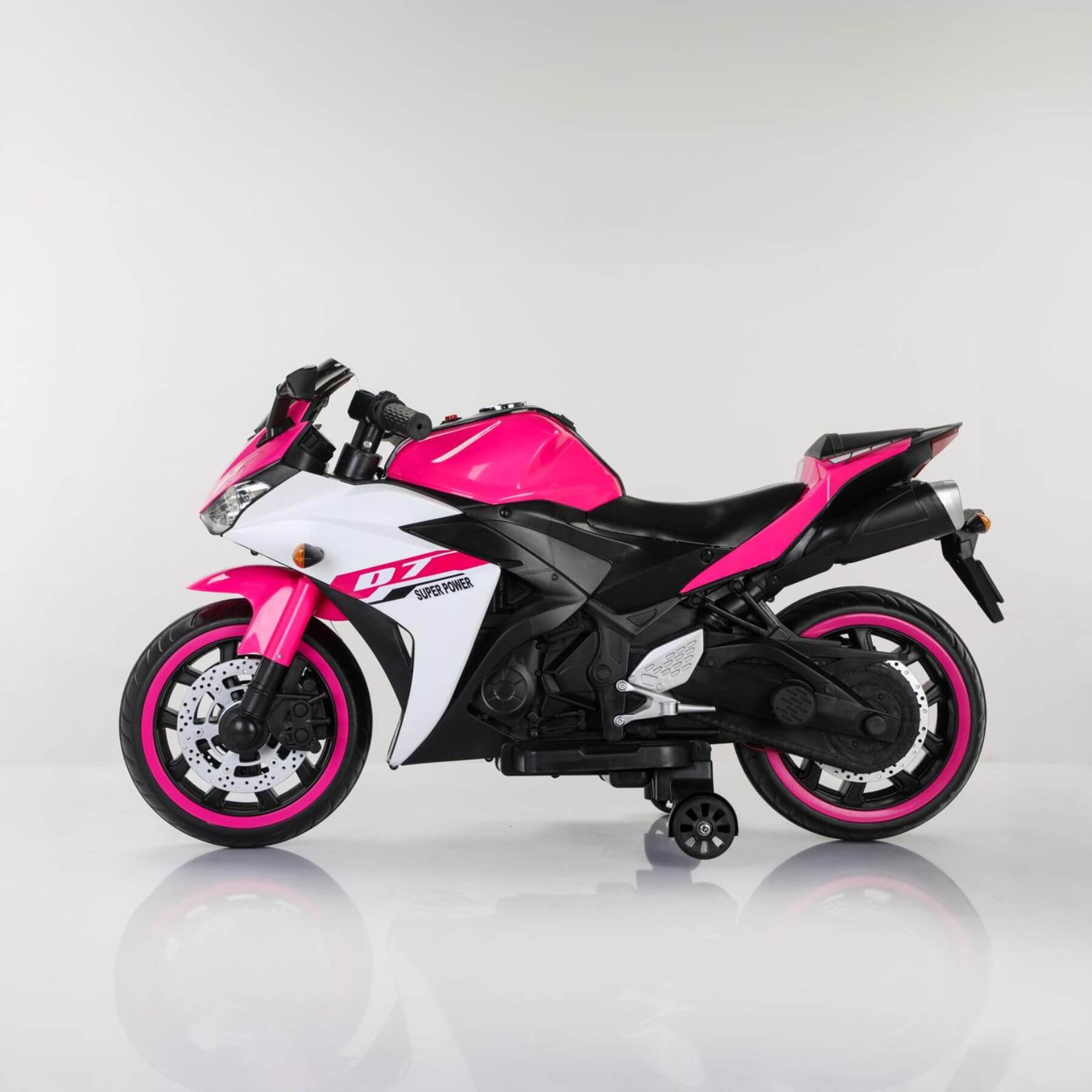 Tamco 12 V Kids Toys Electric Motorcycle with Training Wheels - Pink