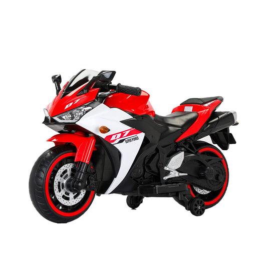 Tamco 12 V Kids Toys Electric Motorcycle with Training Wheels - Red