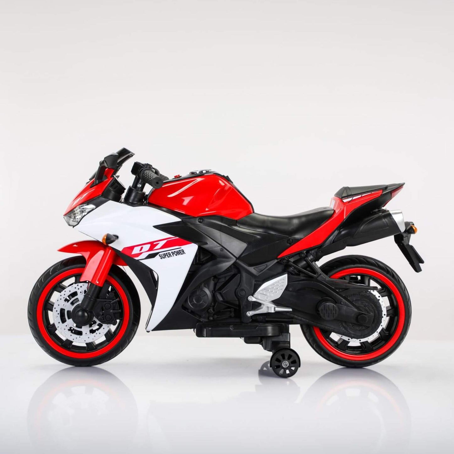 Tamco 12 V Kids Toys Electric Motorcycle with Training Wheels - Red