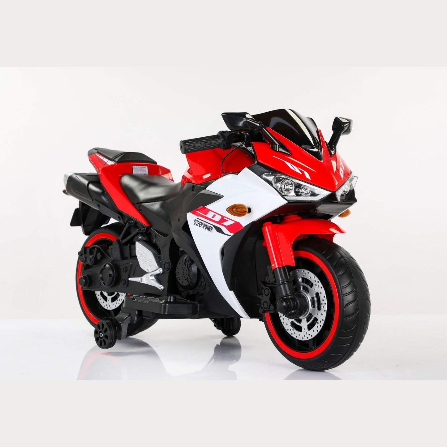 Tamco 12 V Kids Toys Electric Motorcycle with Training Wheels - Red