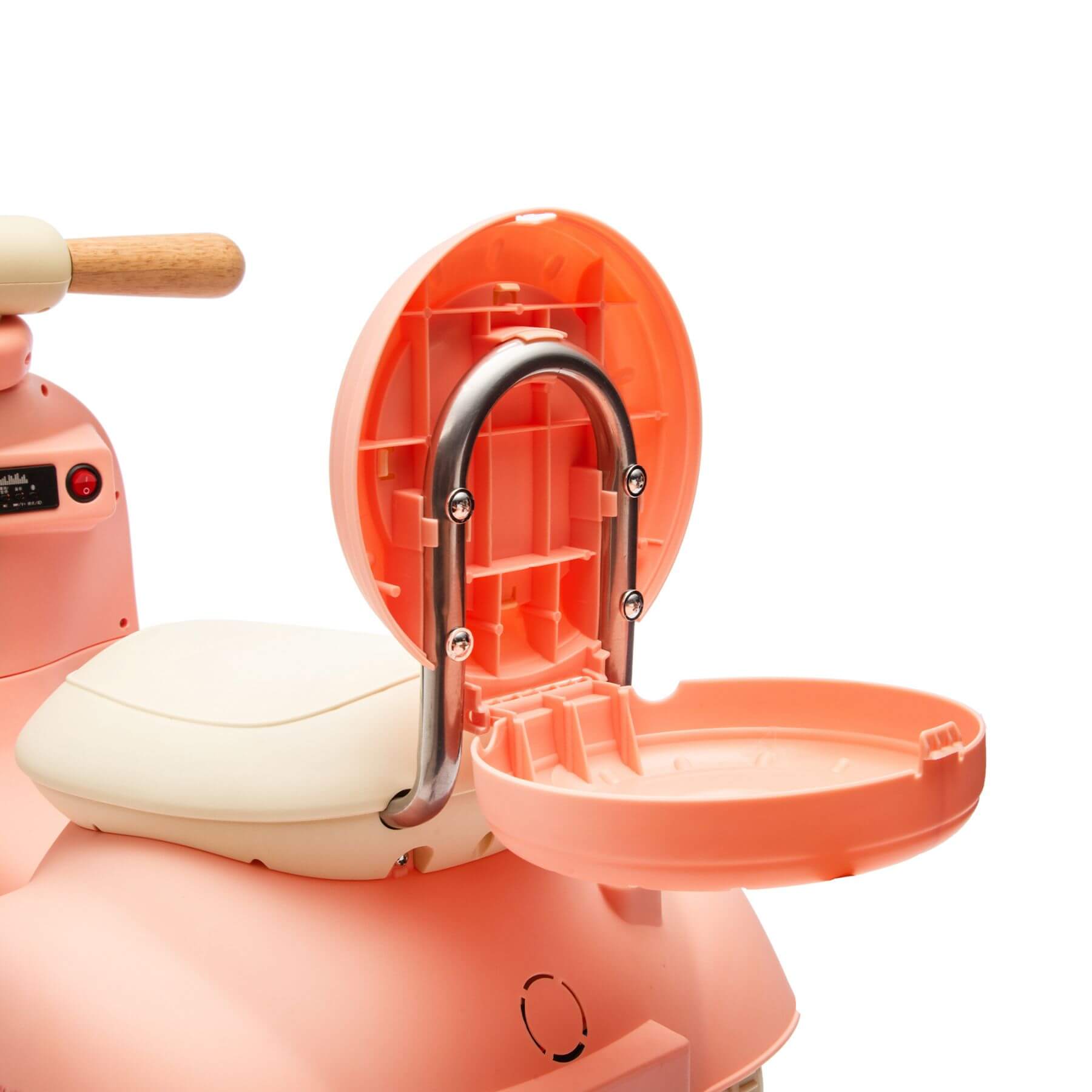 Close-up of ToyRides Elite 12V Kids Ride On Electric Motorcycle - Pink