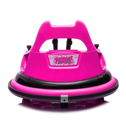 Back view of HIFINE 12V Ride On Bumper Car for Kids - Pink