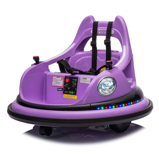 HIFINE 12V Ride On Bumper Car for Kids - Purple