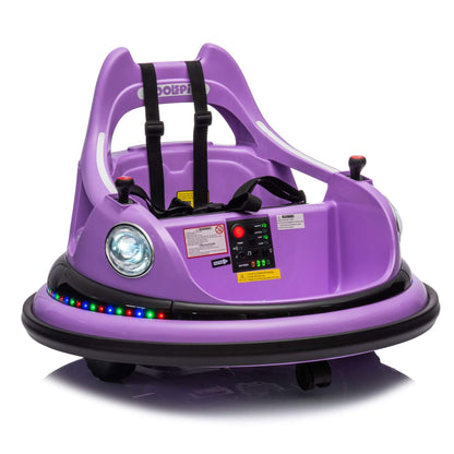 HIFINE 12V Ride On Bumper Car for Kids - Purple