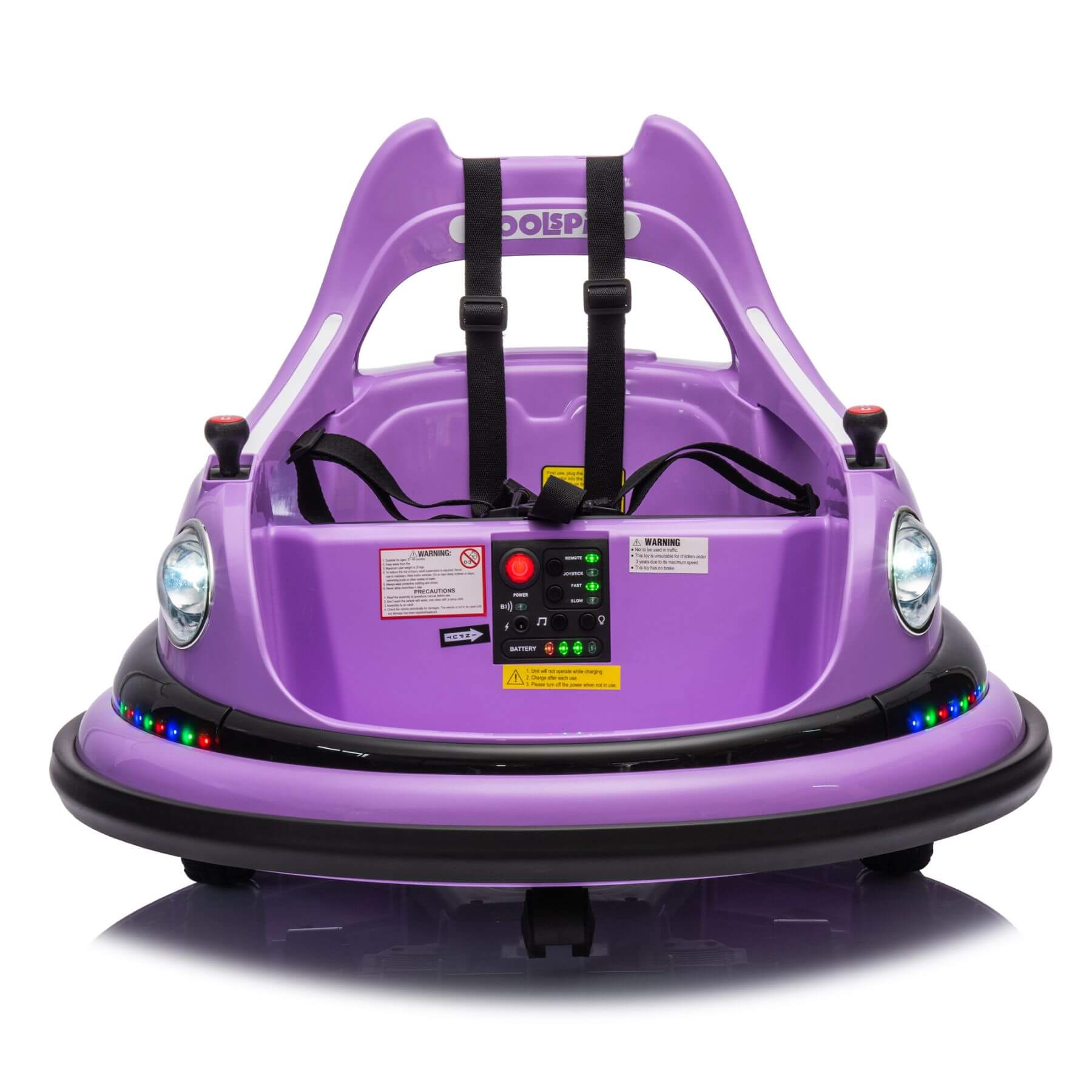 HIFINE 12V Ride On Bumper Car for Kids - Purple