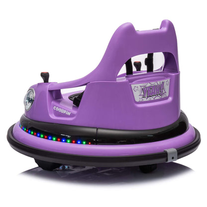 HIFINE 12V Ride On Bumper Car for Kids - Purple