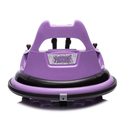 Back view of HIFINE 12V Ride On Bumper Car for Kids - Purple