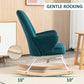 HOMCOM Modern Nursery Accent Rocking Chair | Wingback Chair | Blue