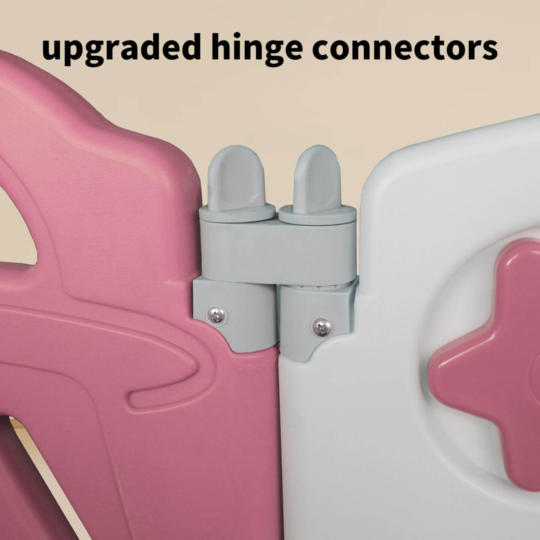 Close-up of MGSPORT 20+2 Panel Foldable Baby Playpen, Pink + White