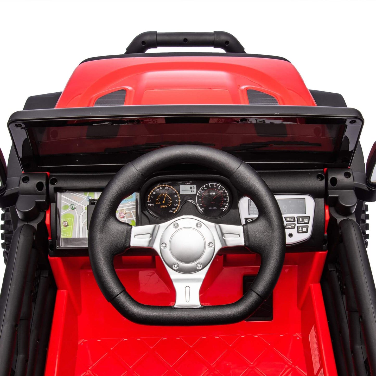 Close-up of HIFINE 24V Kids Ride On Car - Red