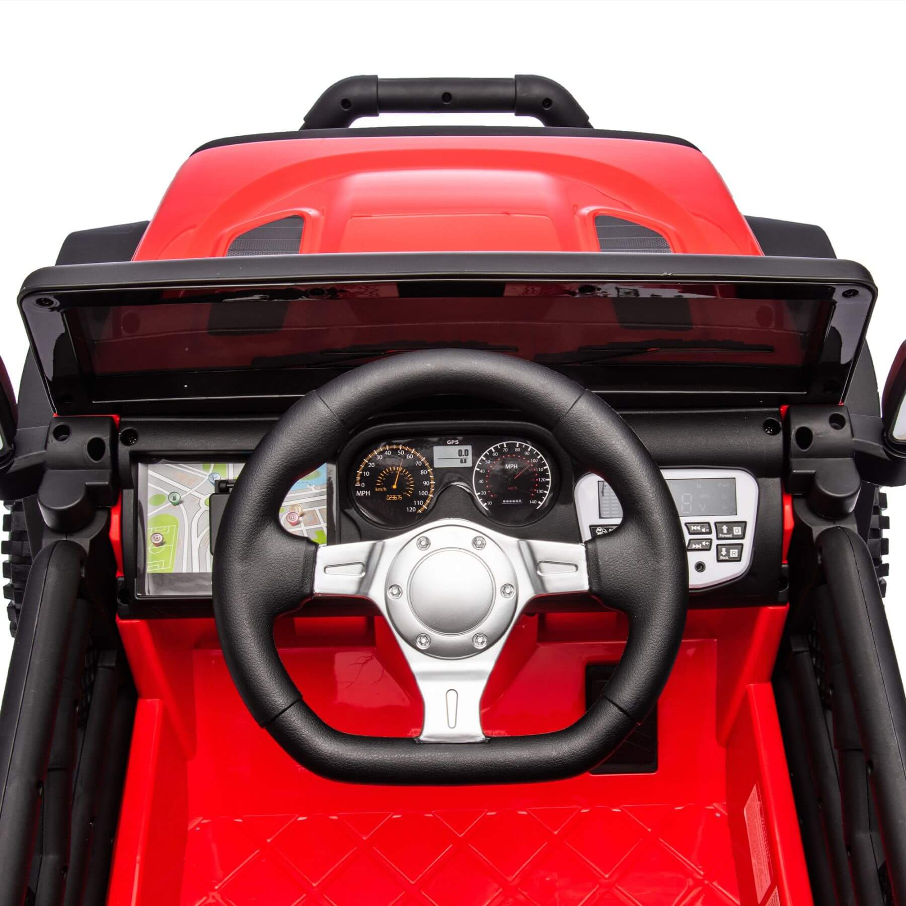 Close-up of HIFINE 24V Kids Ride On Car - Red
