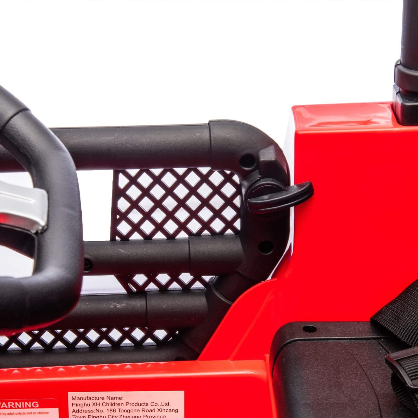 Close-up of HIFINE 24V Kids Ride On Car - Red