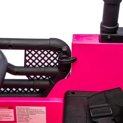 Close-up of HIFINE 24V Kids Ride On Car - Rose Pink