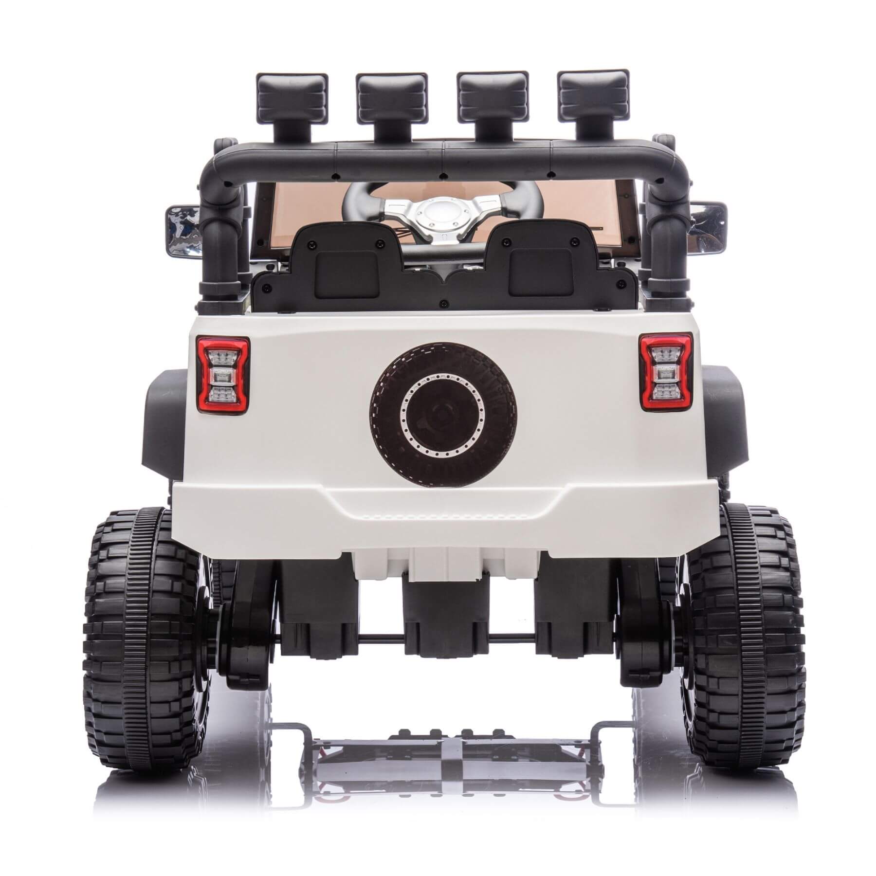 Back view of HIFINE 24V Kids Ride On Car - White