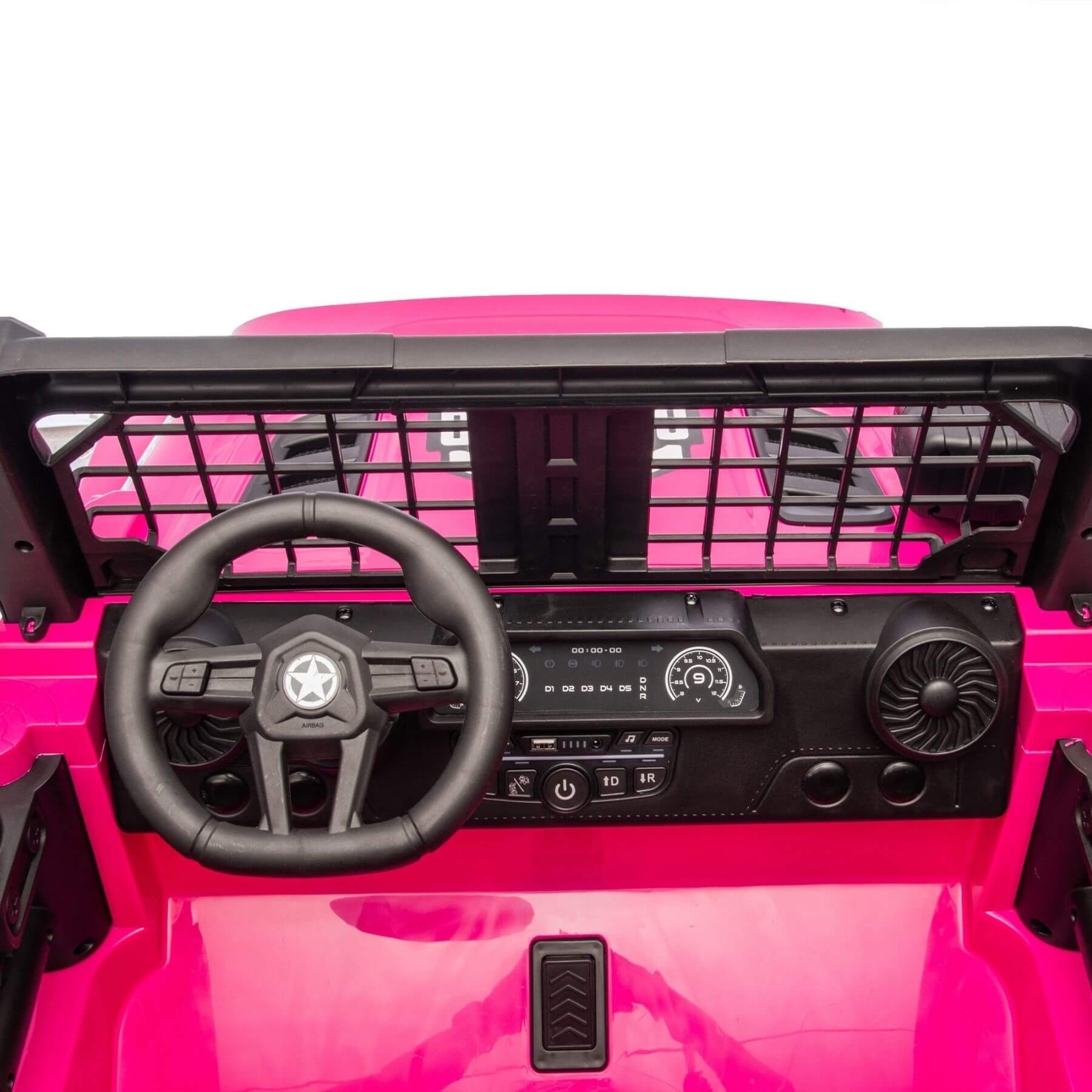 Close-up of HIFINE 24V 100W*2 Two-Seater Kids Ride On Car - Pink