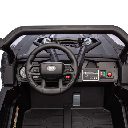 Interior of HIFINE 24V Two-Seater Kids Ride On UTV - Black