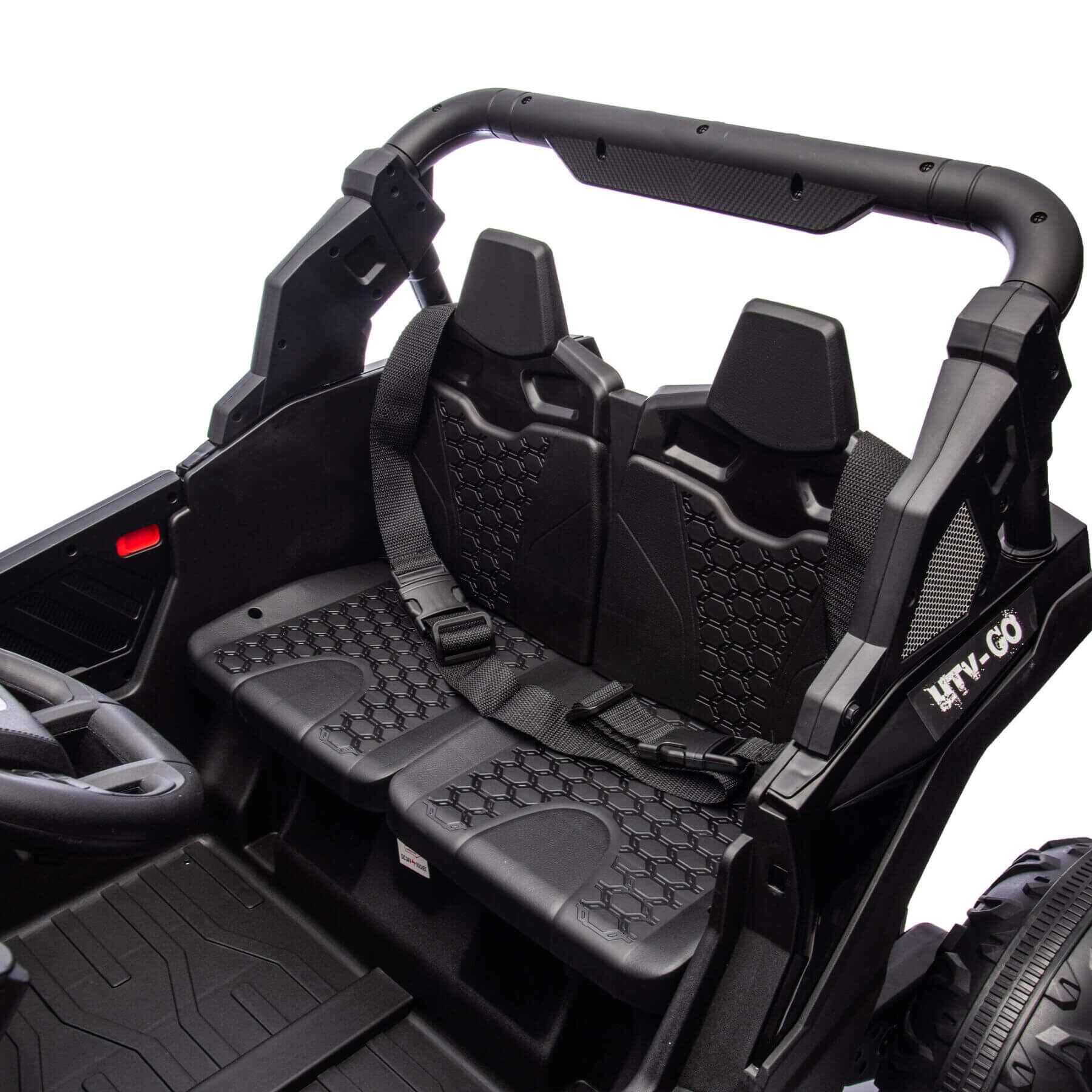 Interior of HIFINE 24V Two-Seater Kids Ride On UTV - Black