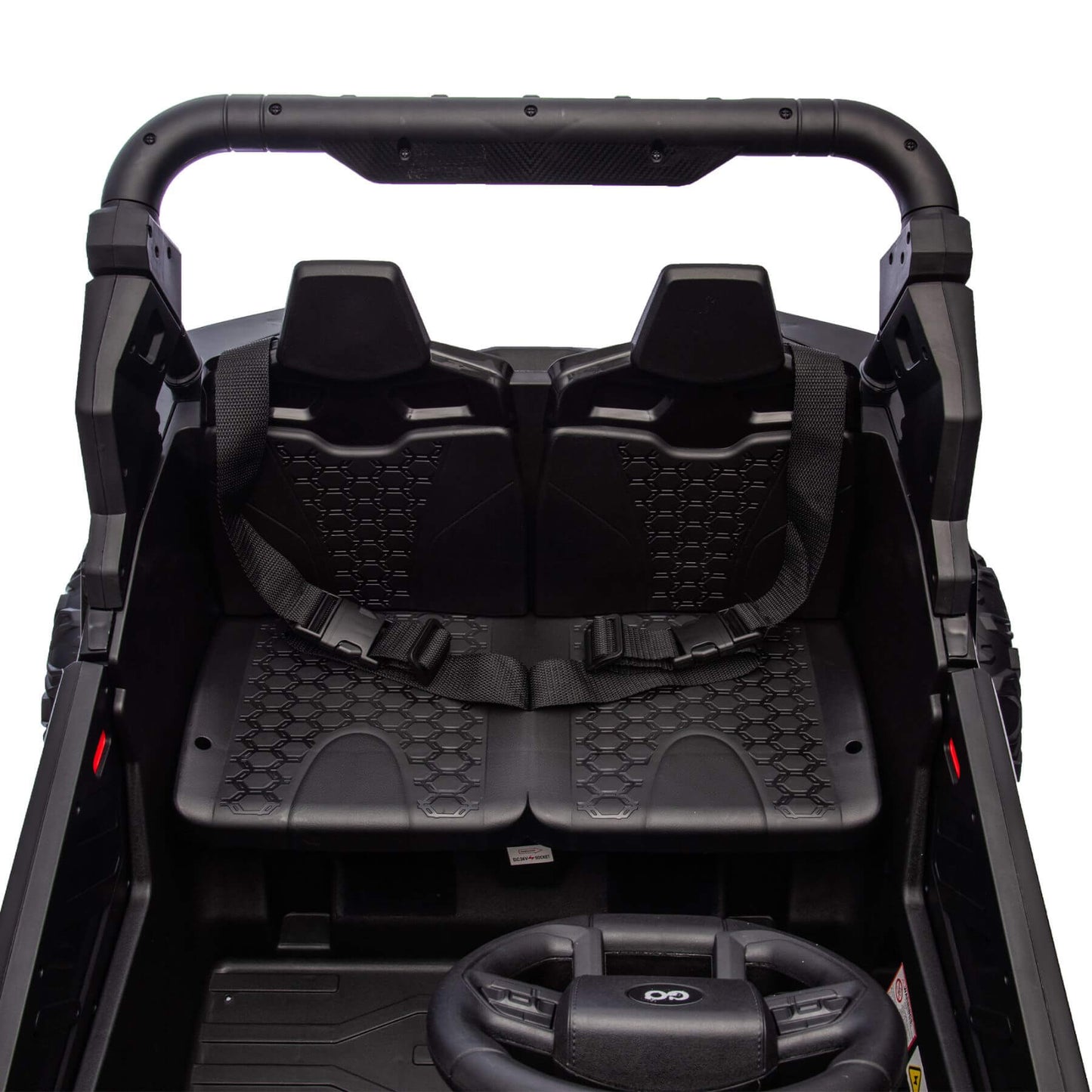 Interior of HIFINE 24V Two-Seater Kids Ride On UTV - Black