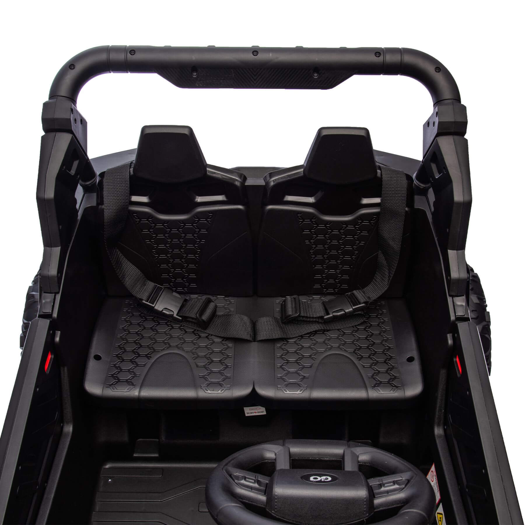 Interior of HIFINE 24V Two-Seater Kids Ride On UTV - Black