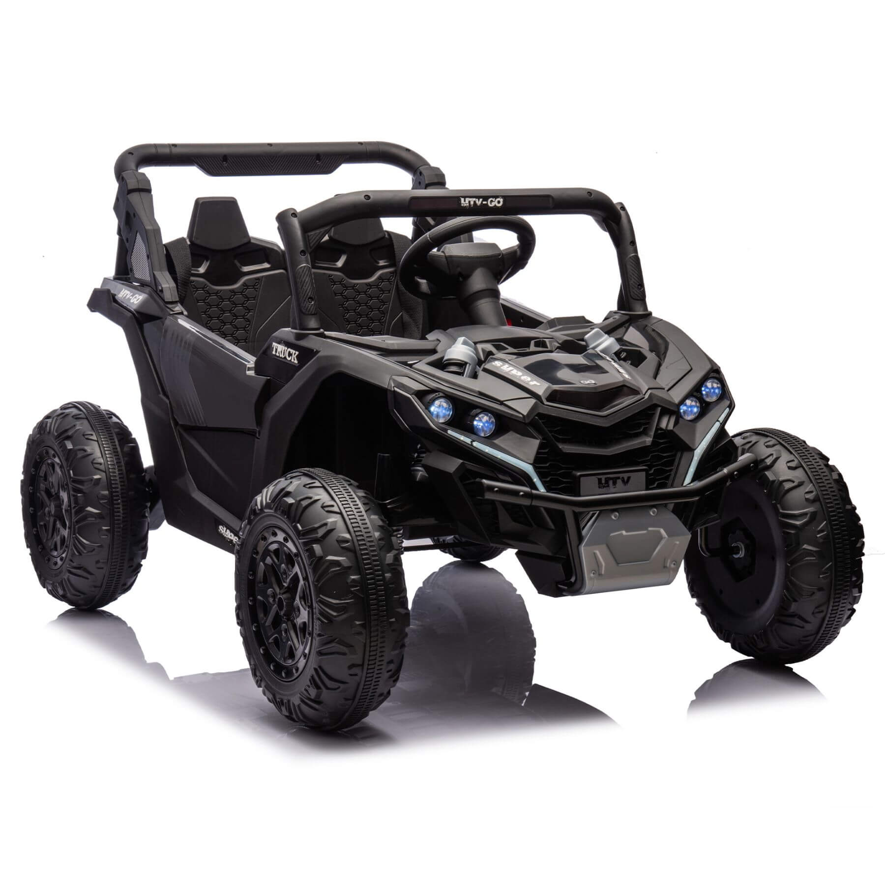 HIFINE 24V Two-Seater Kids Ride On UTV - Black