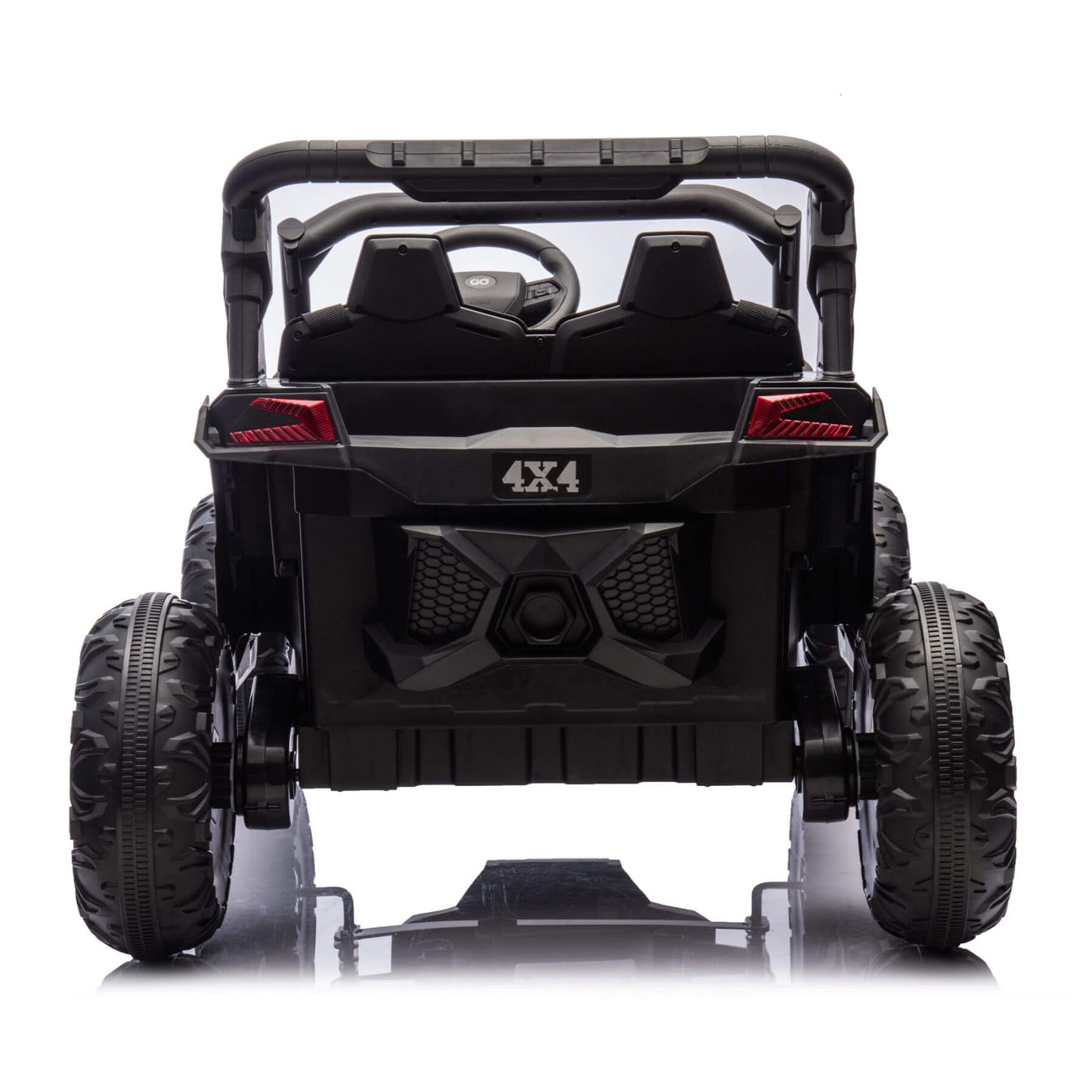Back view of HIFINE 24V Two-Seater Kids Ride On UTV - Black