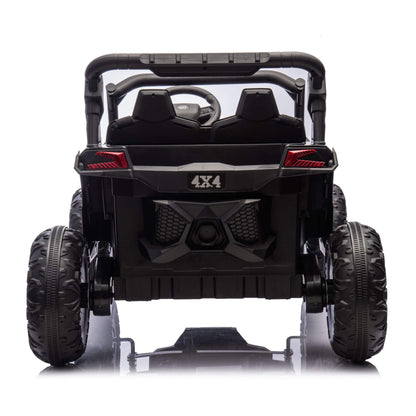 Back view of HIFINE 24V Two-Seater Kids Ride On UTV - Black