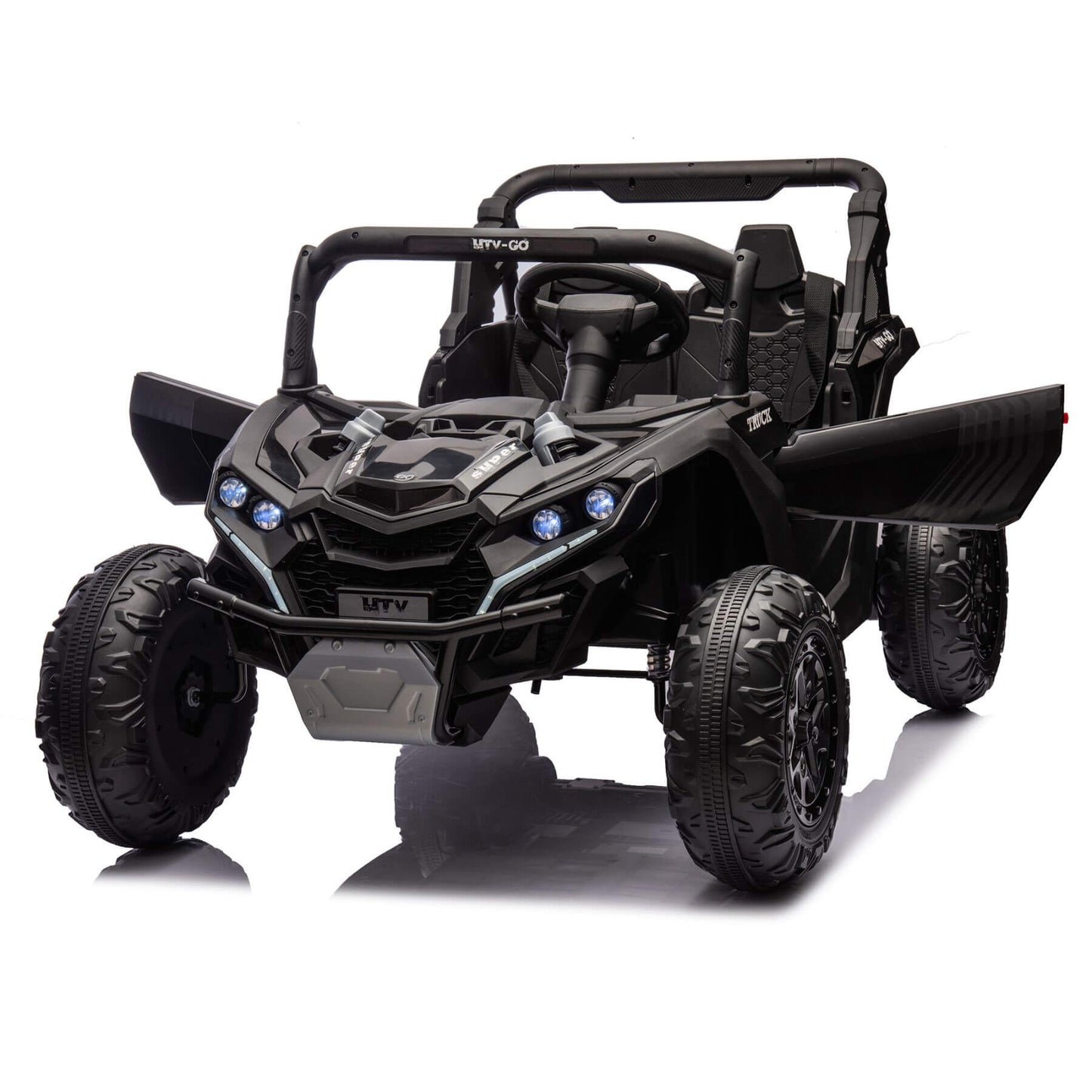 HIFINE 24V Two-Seater Kids Ride On UTV - Black