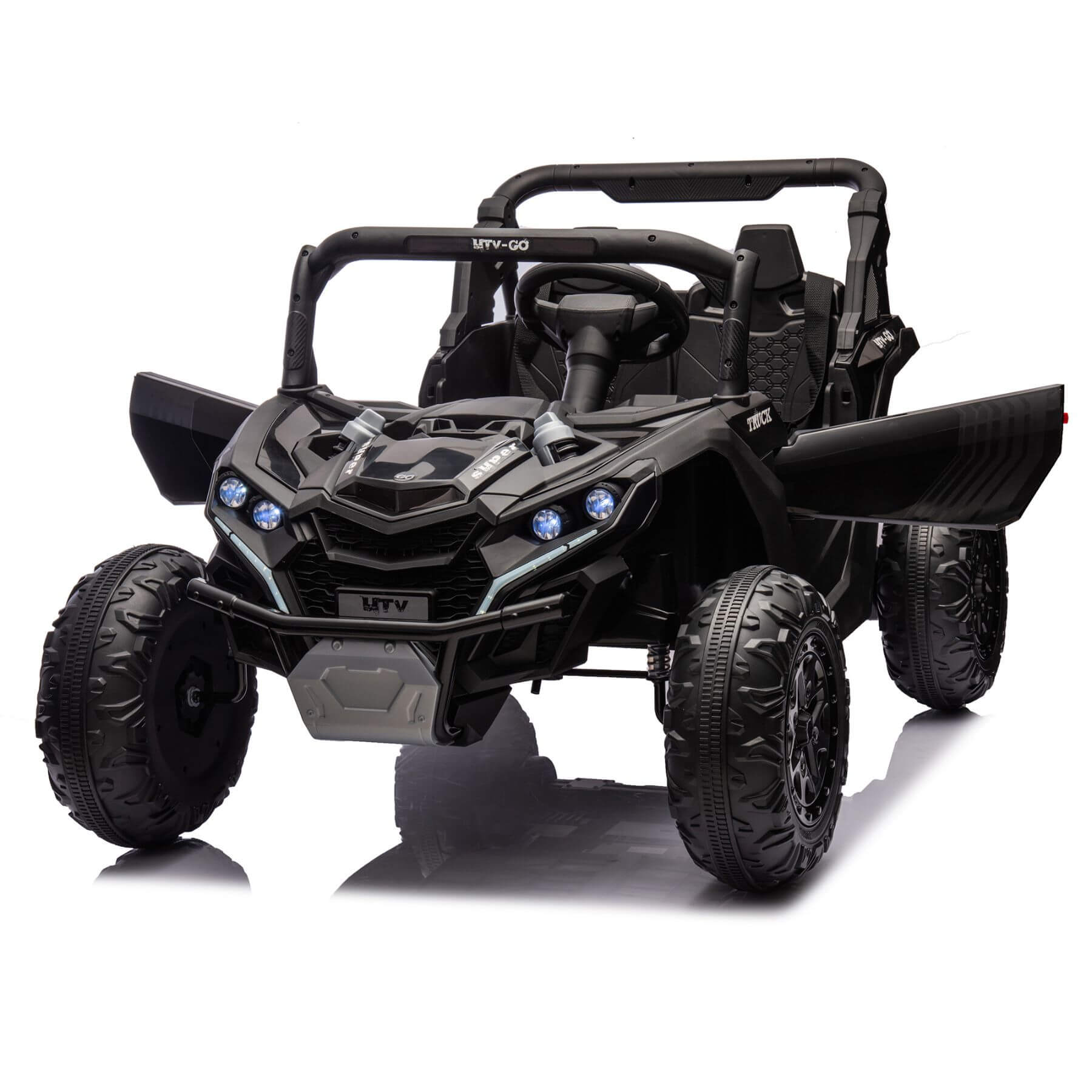 HIFINE 24V Two-Seater Kids Ride On UTV - Black