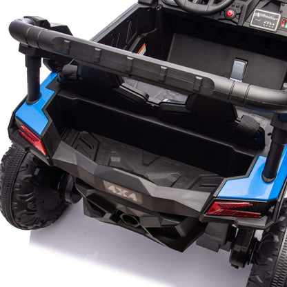 Back view of HIFINE 24V Two-Seater Kids Ride On UTV - Blue