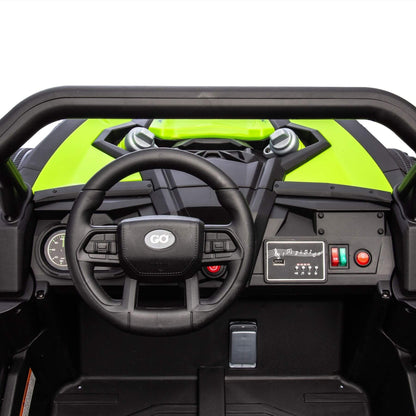 Interior of HIFINE 24V Two-Seater Kids Ride On UTV - Green