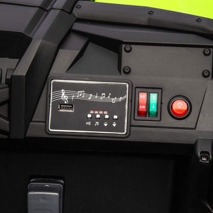 Interior of HIFINE 24V Two-Seater Kids Ride On UTV - Green