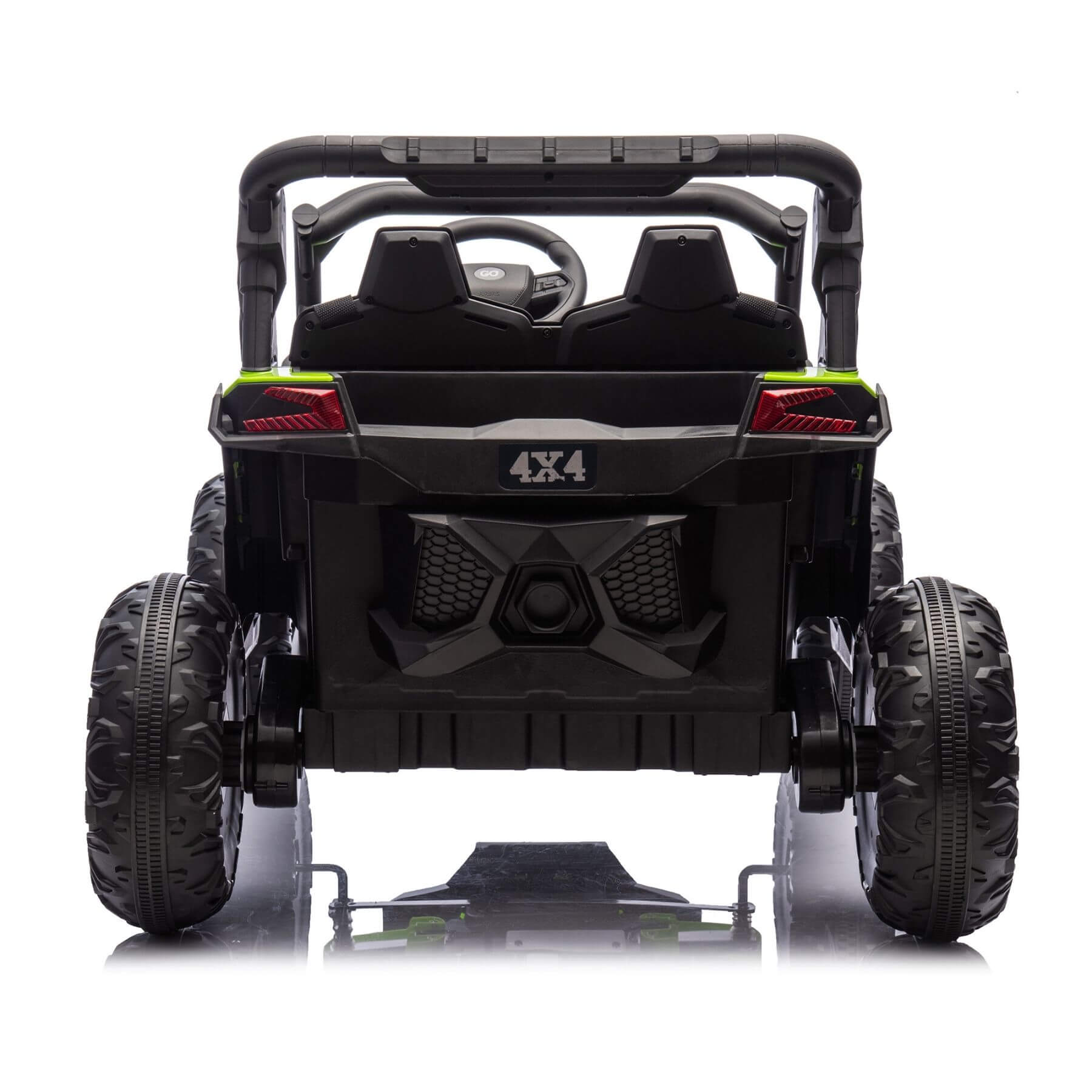 Back view of HIFINE 24V Two-Seater Kids Ride On UTV - Green