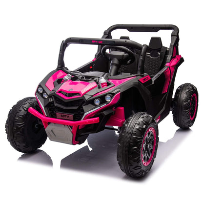 HIFINE 24V Two-Seater Kids Ride On UTV - Pink