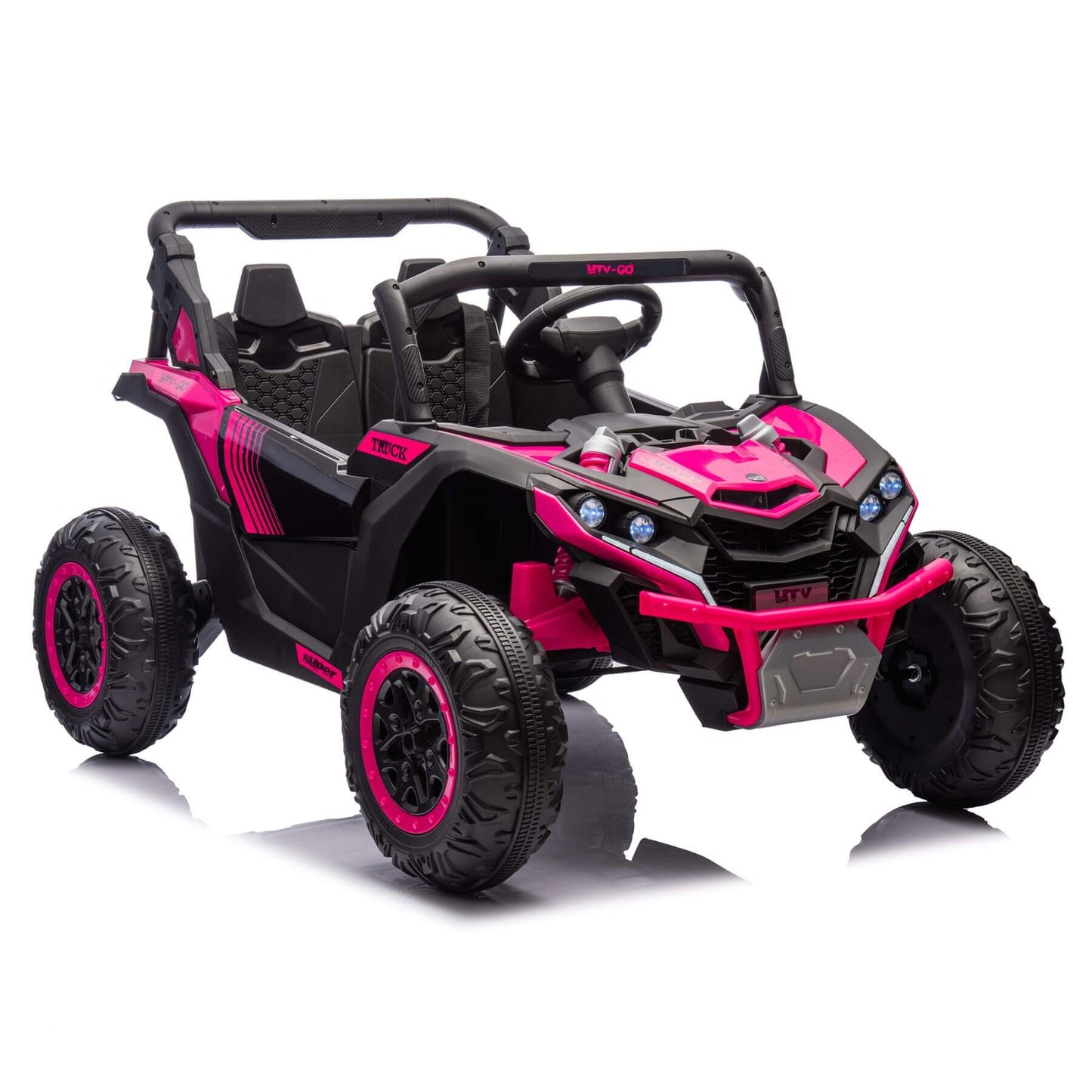 HIFINE 24V Two-Seater Kids Ride On UTV - Pink
